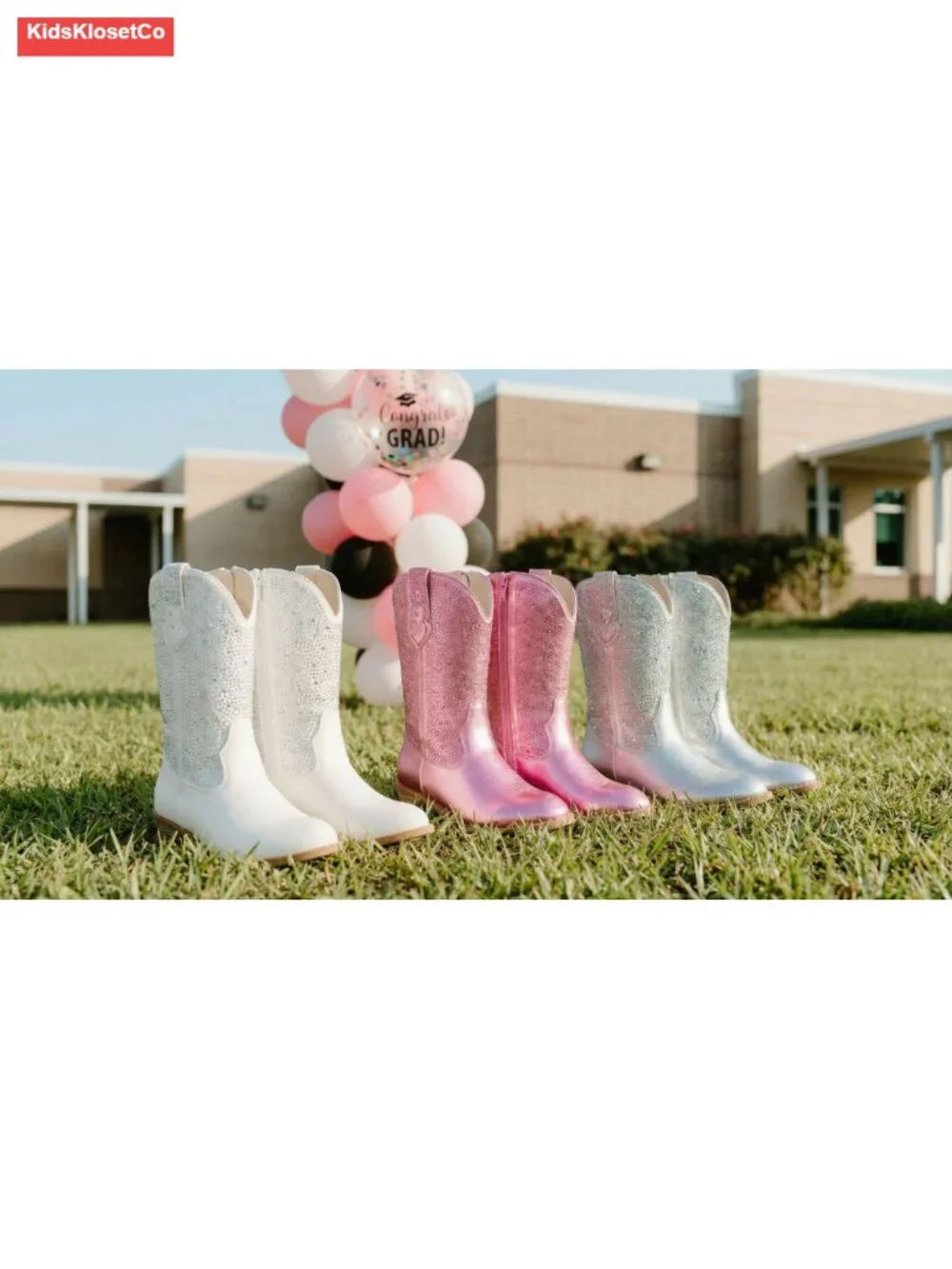 Girls Rhinestone Cowgirl Boots Sparkly Western Boots Toddler Round Toe Low Heel